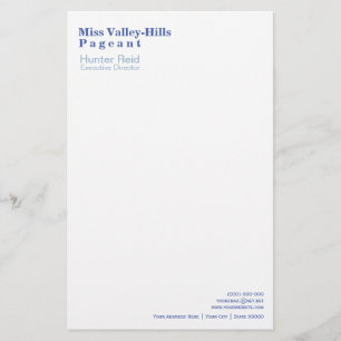 Miss America style Clearly Captioned Stationery