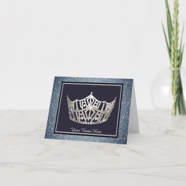 Miss America style Crown Custom Note Card (Front)