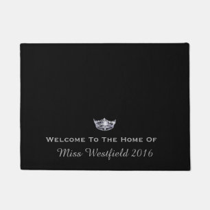 Miss America style Crown Welcome Custom Door Mat