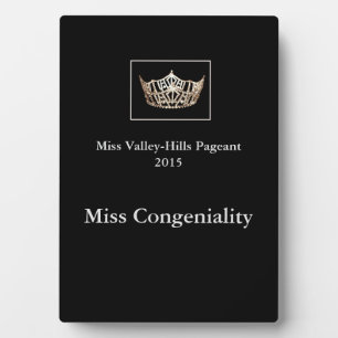 Miss America style Custom Miss Congeniality Plaque
