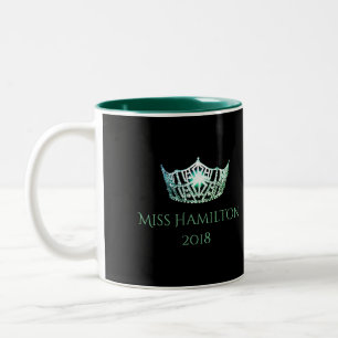 Miss America style Custom Name Green Crown  Mug