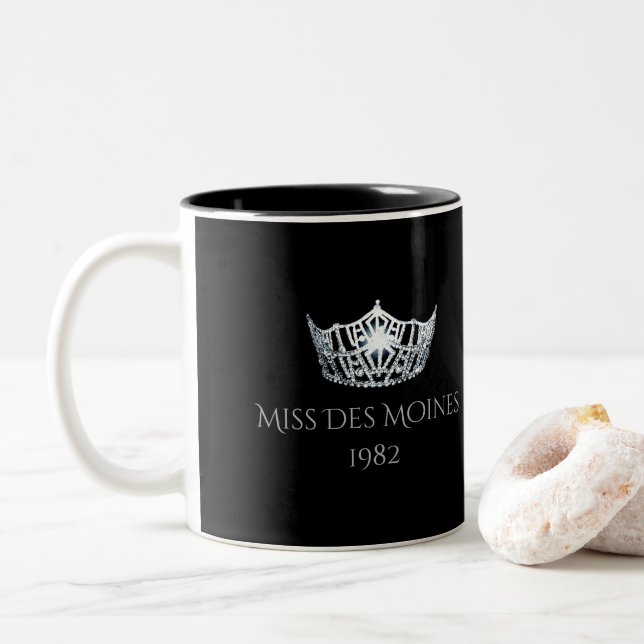 Miss America style Custom Name Silver Crown  Mug (With Donut)