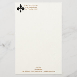 Miss America style Fleur Di Li Stationery Sheet