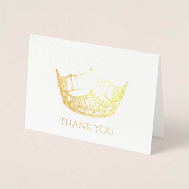 Miss America Style Gold Foil Carte de remerciement (Devant)