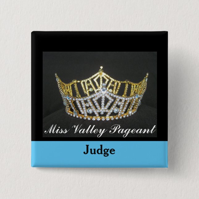 Miss America Style Judges Custom Button Pin (Front)