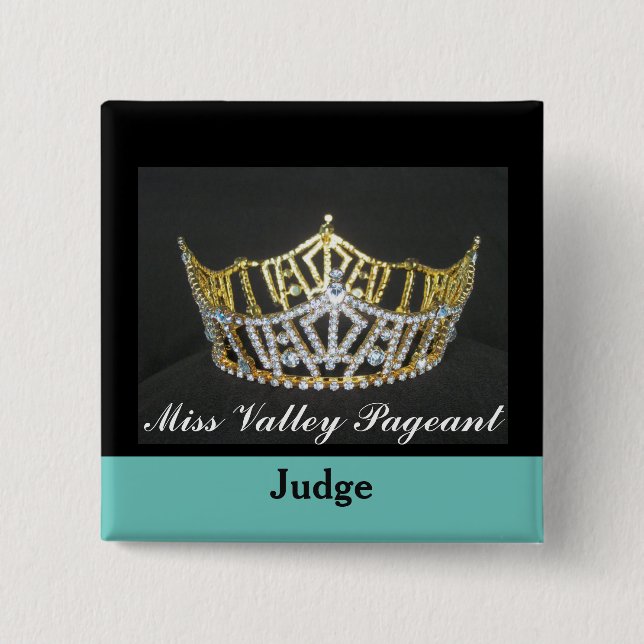 Miss America Style Judges Custom Button Pin (Front)