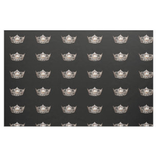 Miss America style Large Crown Pattern Fabric