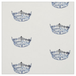 Miss America style Large Crown Pattern Fabric