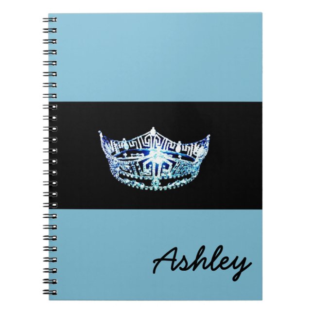 Miss America style Notebook-Crown & Custom Name Notebook (Front)