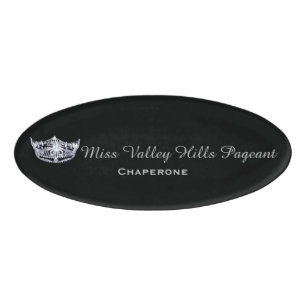 Miss America Style Oval Custom Name Tag