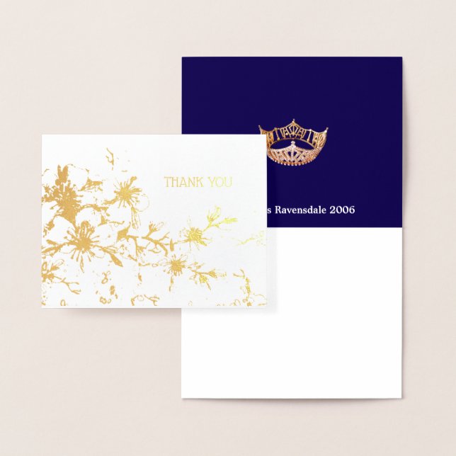Miss America Style Pageant Crown Cherry Blossom  Foil Card (Display)