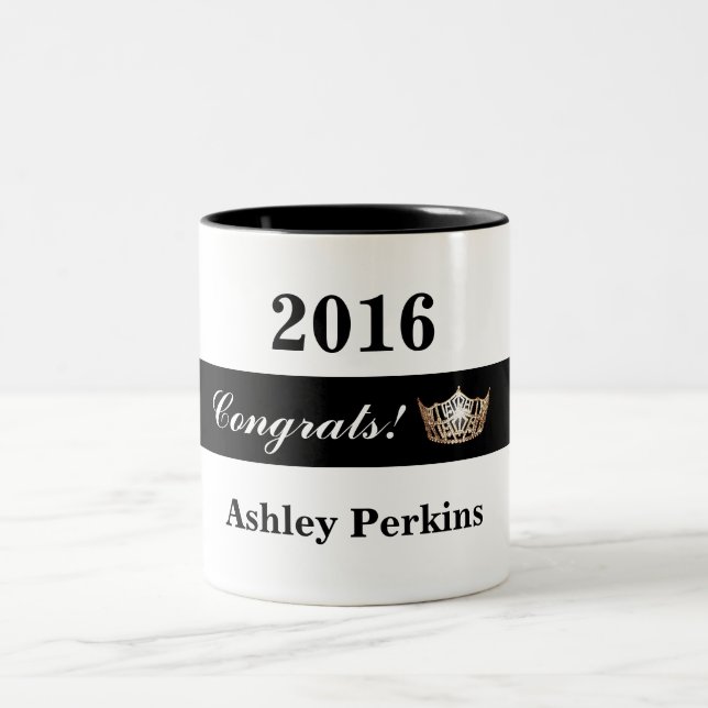 Miss America style Pageant Crown Congrats Mug (Center)