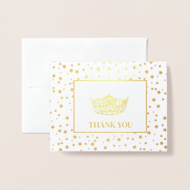 Miss America Style Pageant Crown Foil Card (Front With Envelope)