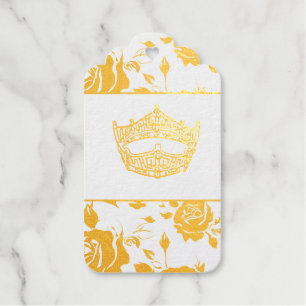 Miss America style Pageant Crown Gold Gift Tags