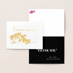 Miss America style Pageant Orchid Foil Thank You  Card
