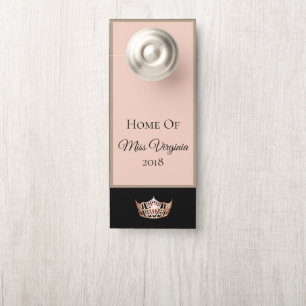 Miss America style Pageant Peach Crown Door Hanger