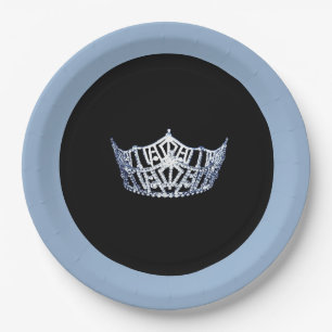 Miss America style Pwdr Blue Crown 9" Paper Plates
