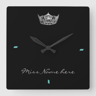 Miss America style Silver Crown Clock