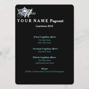 Miss America Teal Crown Luncheon Program Card