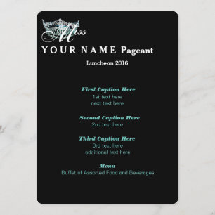 Miss America Teal Crown Luncheon Program Card