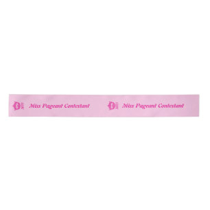 Miss America-type Pink Crown Satin Ribbon