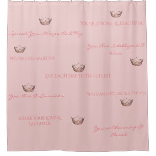 Miss America Uplifting Pink Crown Shower Curtain