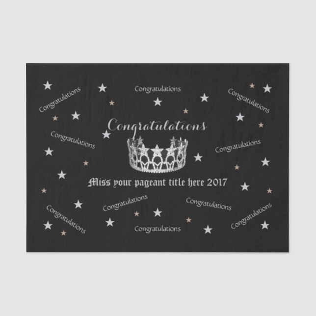 Miss America USA Congratulations Tissue Paper (Front)
