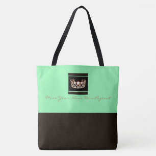 Miss America USA Custom Colour Tote Brown/Aqua Bag