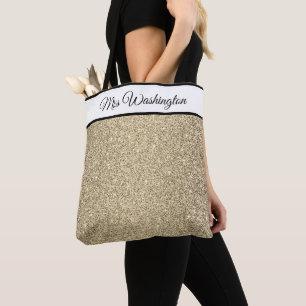 Miss America USA Pageant Faux Glitter Tote Bag