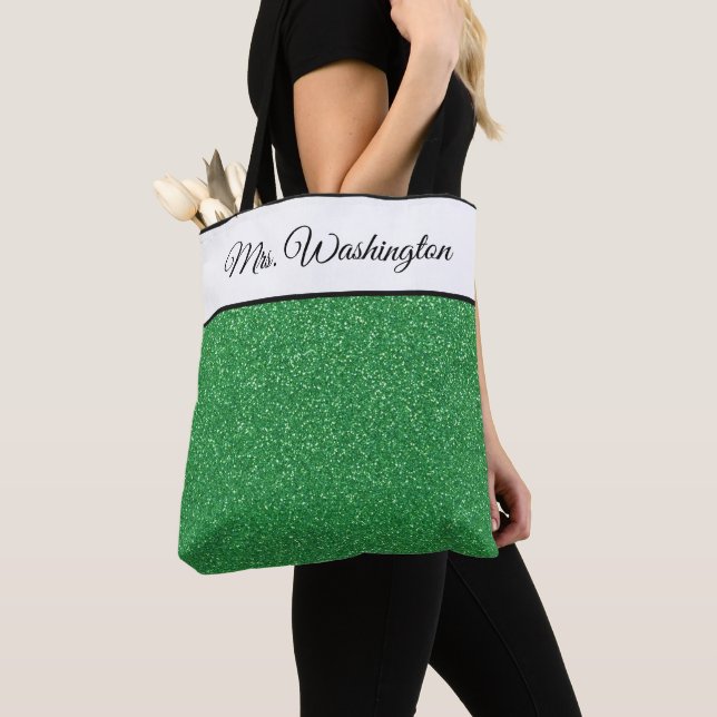 Miss America USA Pageant Faux Glitter Tote Bag (Close Up)