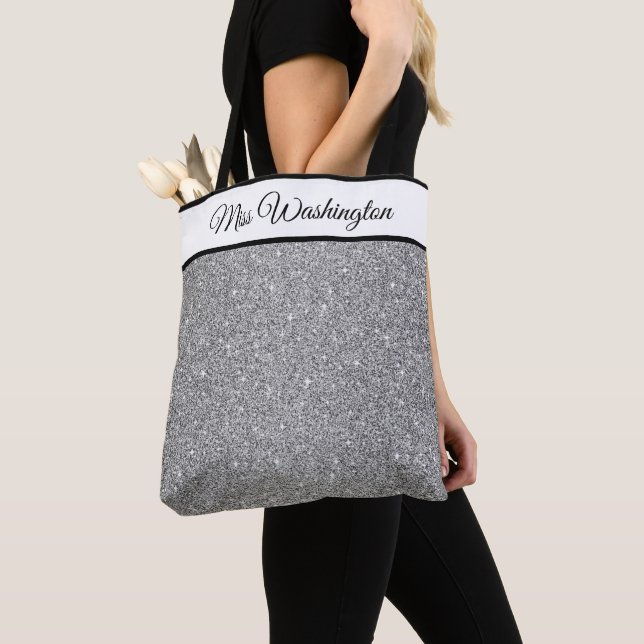 Miss America USA Pageant Faux Glitter Tote Bag (Close Up)