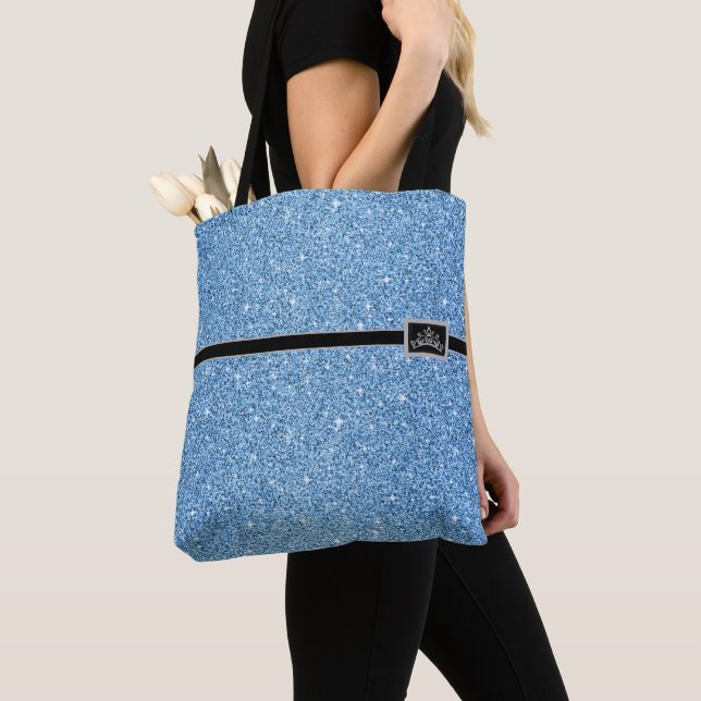 Miss America USA Pageant Tiara Glitter Tote Bag (Close Up)