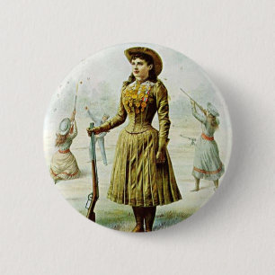 Miss Annie Oakley 2 Inch Round Button