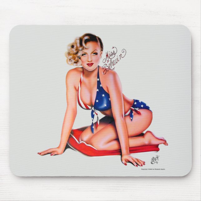 Miss Behavin' Pinup Mousepad (Front)