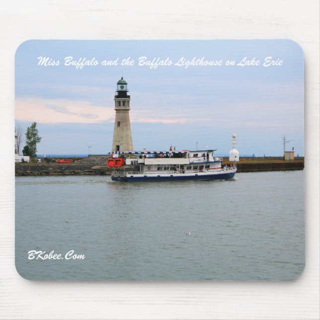 Miss Buffalo and Lighthouse, Buffalo NY Mouse Pad (Front)