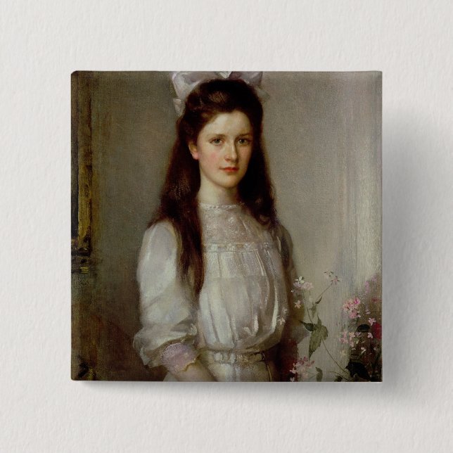 Miss Christian Elspeth Mallock 2 Inch Square Button (Front)