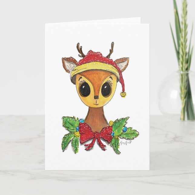 Miss Deer - Carte de vacances (Devant)