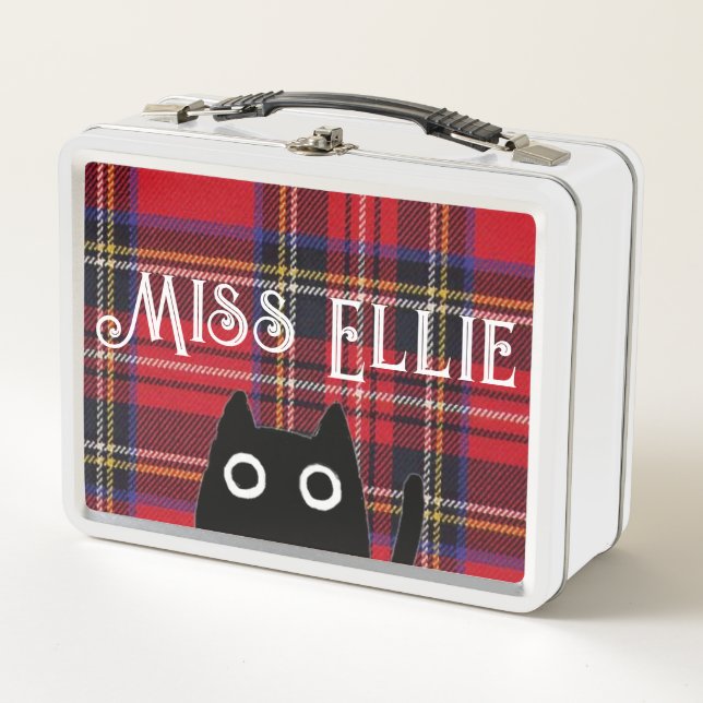 Miss Ellie and Cat White Lunchbox (Front)
