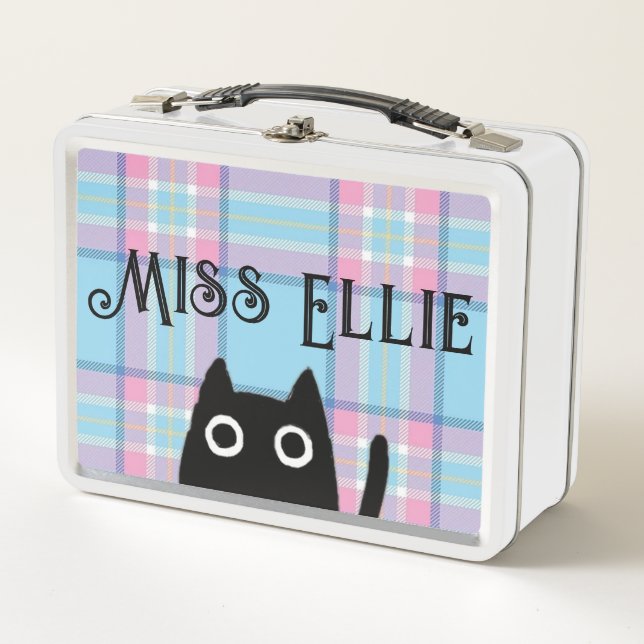 Miss Ellie and Cat White Lunchbox (Front)