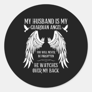 Miss family love missing memories remember husband classic round sticker