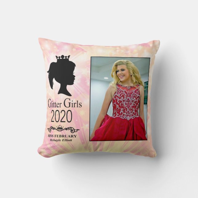 Miss February 2020 Throw Pillow (Front)