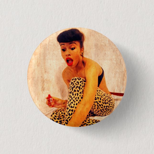 Miss Février 1 Inch Round Button (Front)
