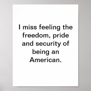 Miss freedom, pride and security of being American Poster