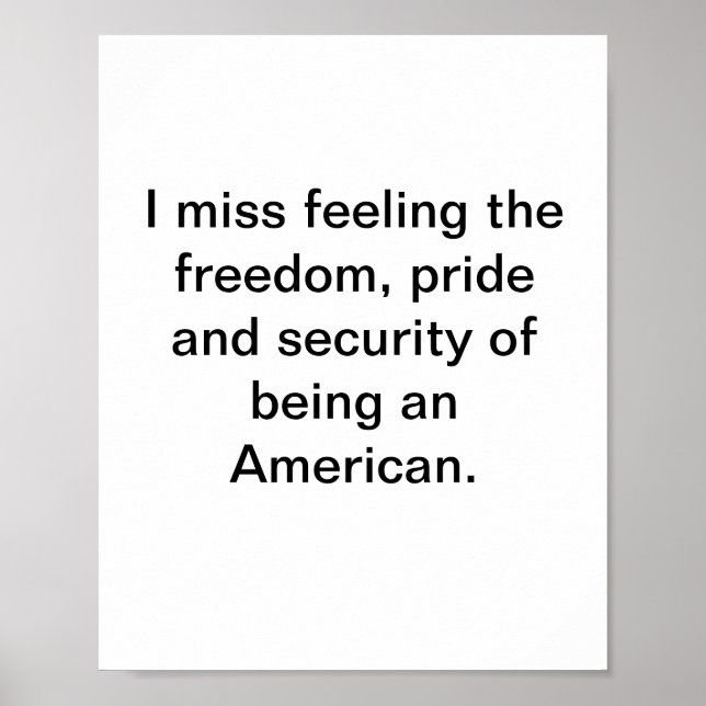 Miss freedom, pride and security of being American Poster (Front)