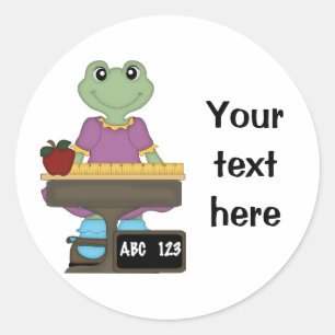 Miss Froggy/Customize your text! Classic Round Sticker