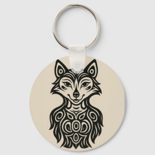Miss Furry Button Keychain