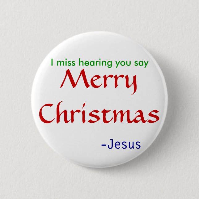 miss hearing Merry Christmas -round 2 Inch Round Button (Front)