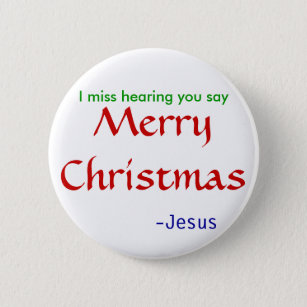 miss hearing Merry Christmas -round 2 Inch Round Button