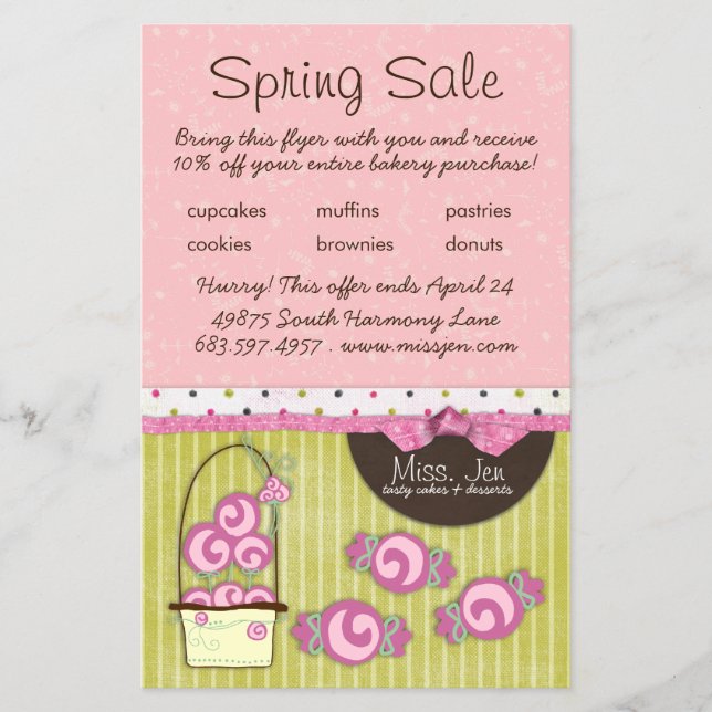 Miss. Jen Basket Small Sale Flyers (Front)