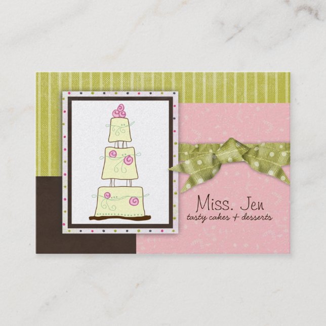 Miss. Jen Cake Chubby Business Cards (Front)